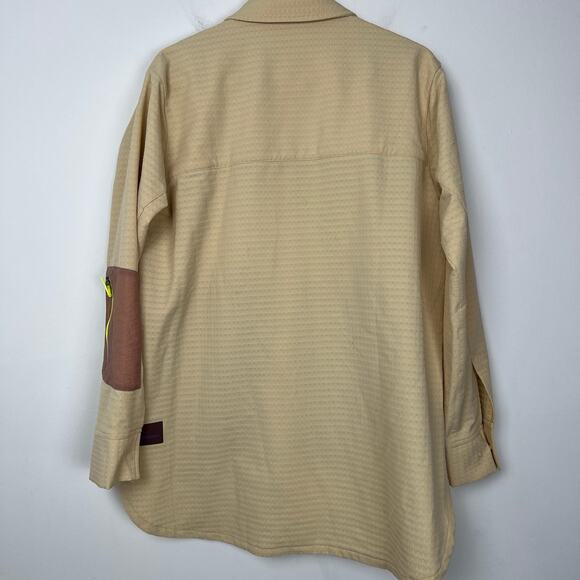 Lululemon Women's 4 Grid Fleece Hiking Overshirt Beige Snap Pockets Gorpcore - Picture 8 of 10